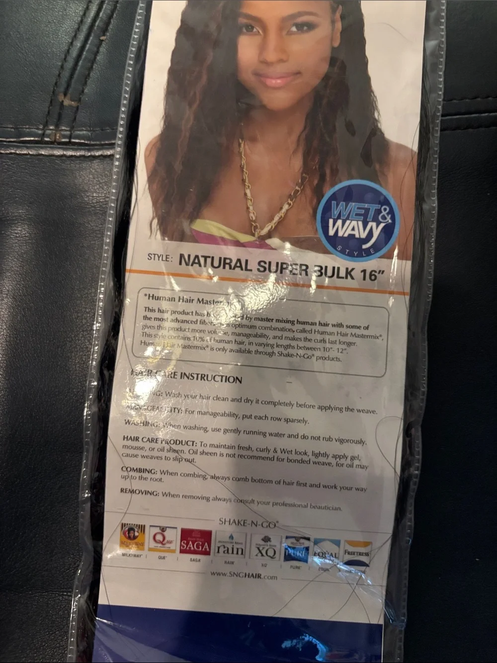 Que Wet & Wavy Natural Super Bulk Hair - Black